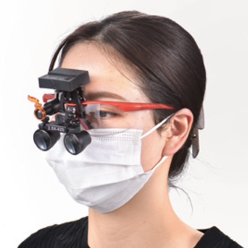 ビギナールーペ+ワイヤレスLEDライトセット レッド 2.5倍(2倍相当)の