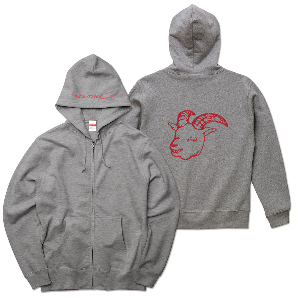 受注生産】Chevon 刺繍パーカー赤 未使用品 受注生産】Chevon 刺繍