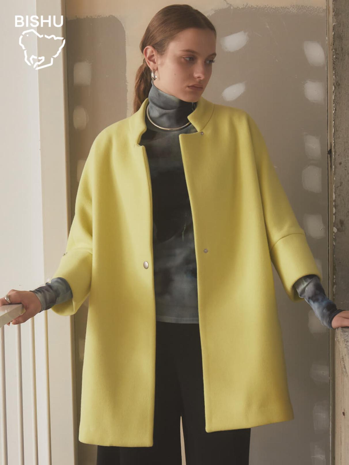 尾州】Double Melton Cocoon Coat - Aga - Aga｜YAMADAYA STORE