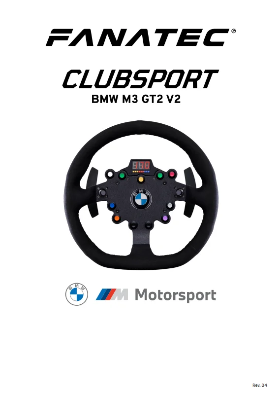 ClubSport Steering Wheel BMW M3 GT2 V2 Manual | Quick Start Guide