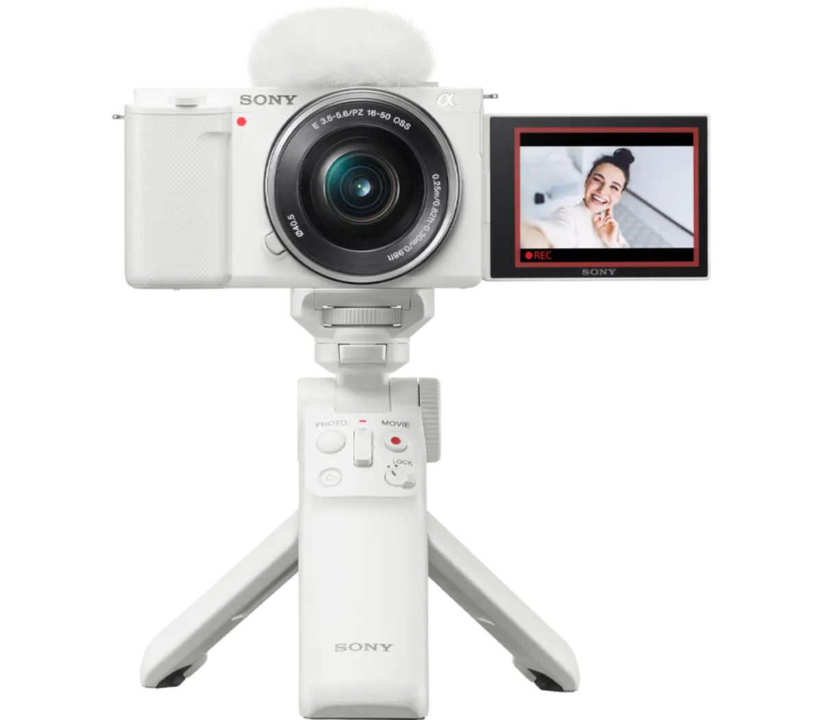 Sony White Wireless Bluetooth Shooting Grip and Tripod | GP-VPT2BT/W