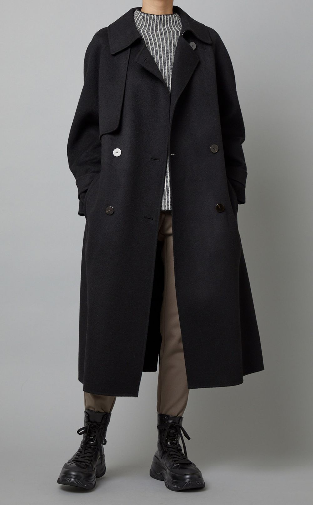 Theory luxe｜ウールロングトレンチコート