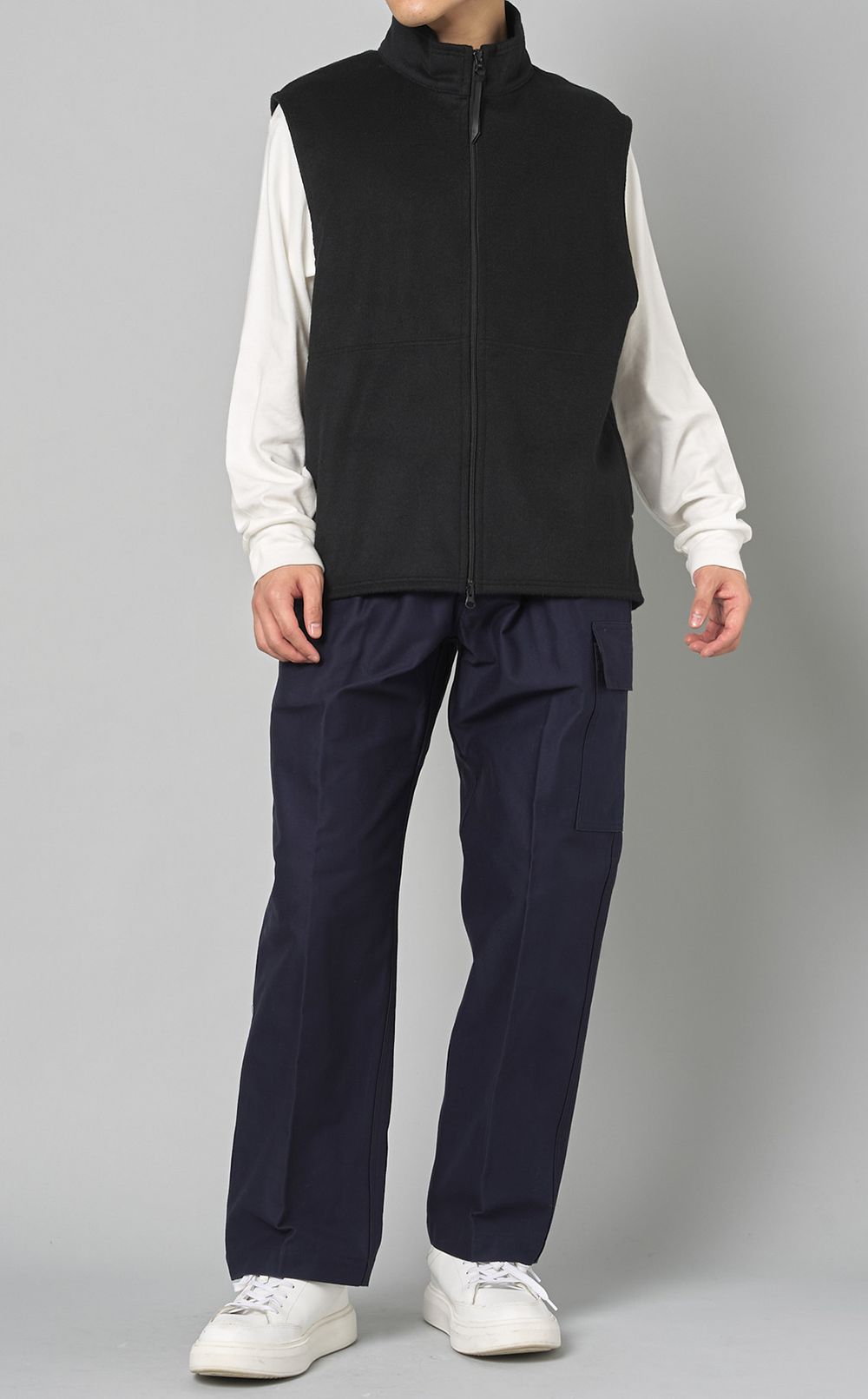 marka｜ウールシルクジップベスト