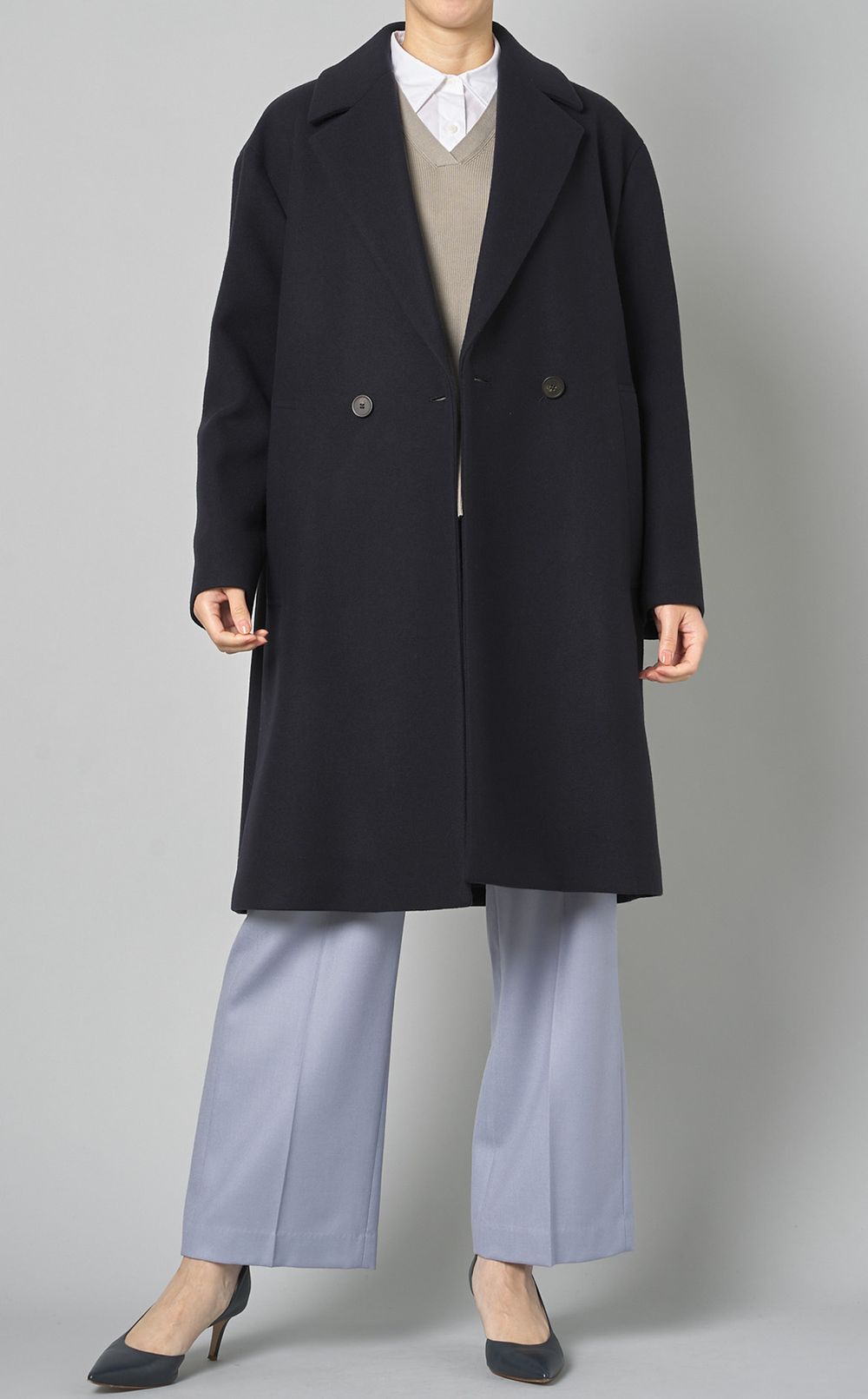 Theory luxe｜ダブルブレストウールコート