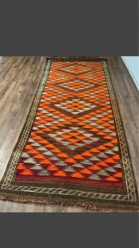 90's ヴィンテージラグ 手織りキリム マイマナ産 ウール100% 90's