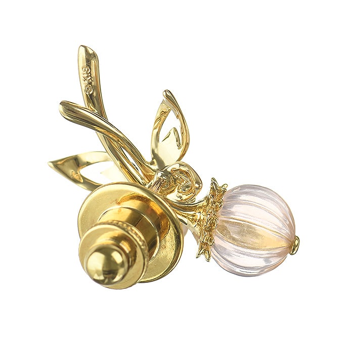 ローズクォーツ・1Pパール ピンブローチ 2007年クリスマス