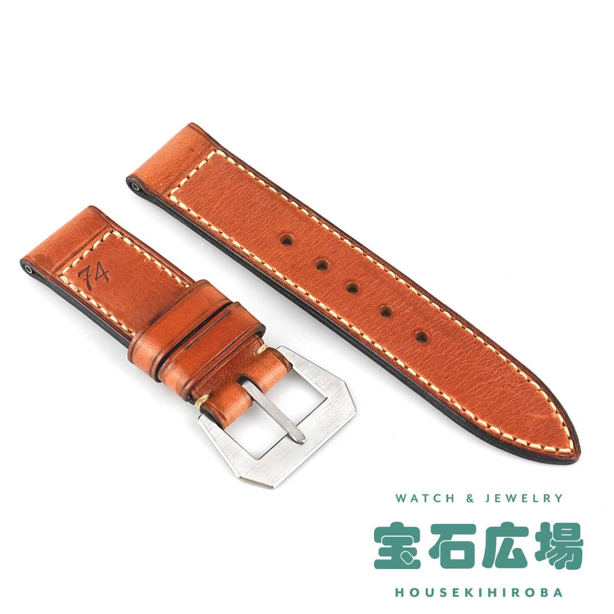 松下庵 パネライ用 M74ストラップ レッドブラウン 26-26mm 新品