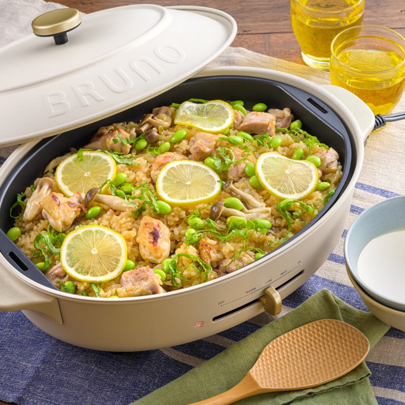 ≪BRUNO≫Crassy＋ オーバルホットプレート（グレージュ）BOE053-GRG