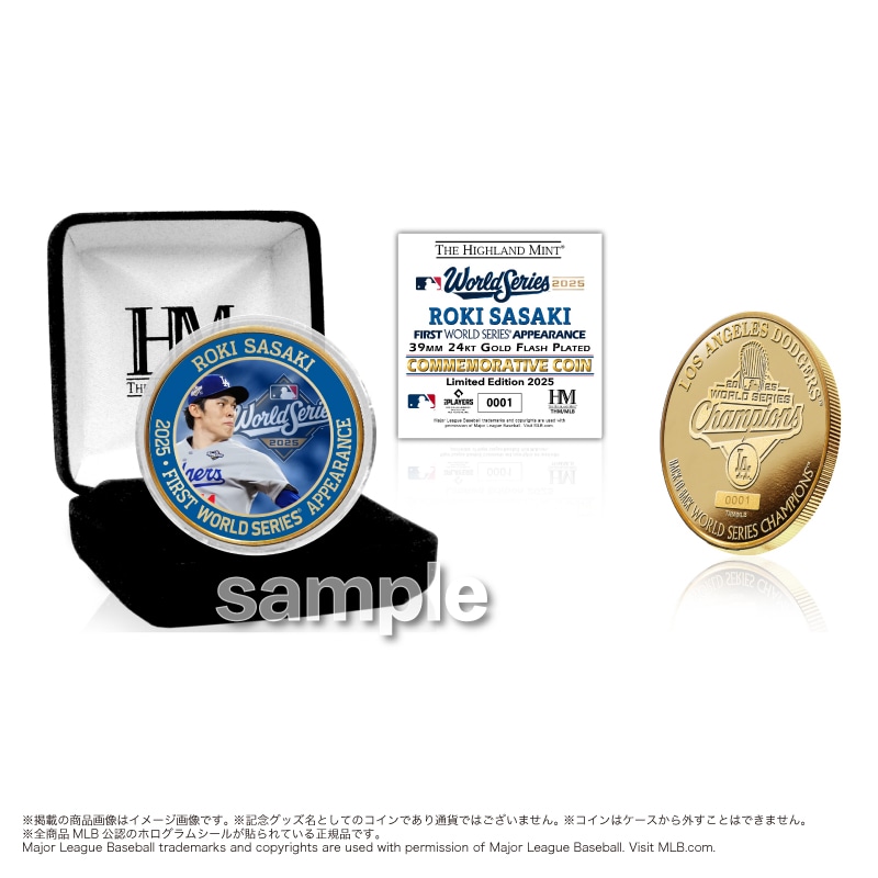 MLB ドジャース 佐々木朗希 ワールドシリーズ 2025 優勝記念 ゴールド