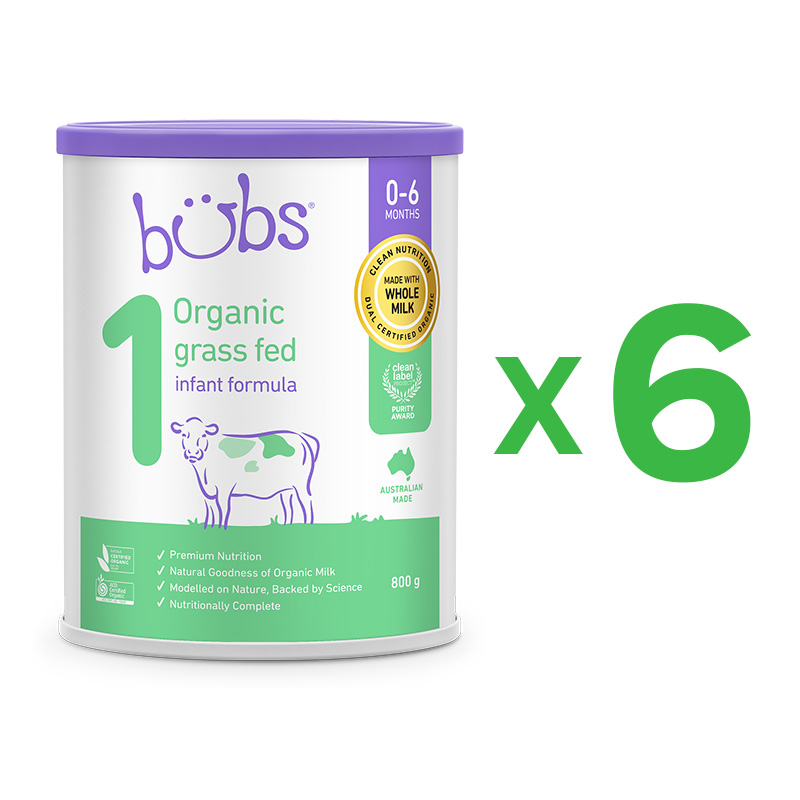 Bubs Australia 『6缶セット』Bubs オーガニック粉ミルク ステップ1 (0