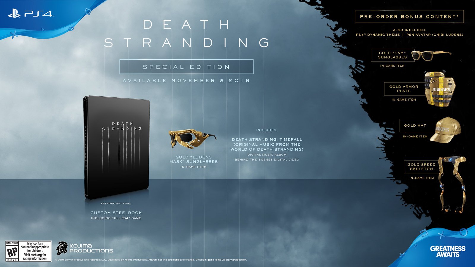 Death Stranding Special & Collector's Edition preorder bonuses