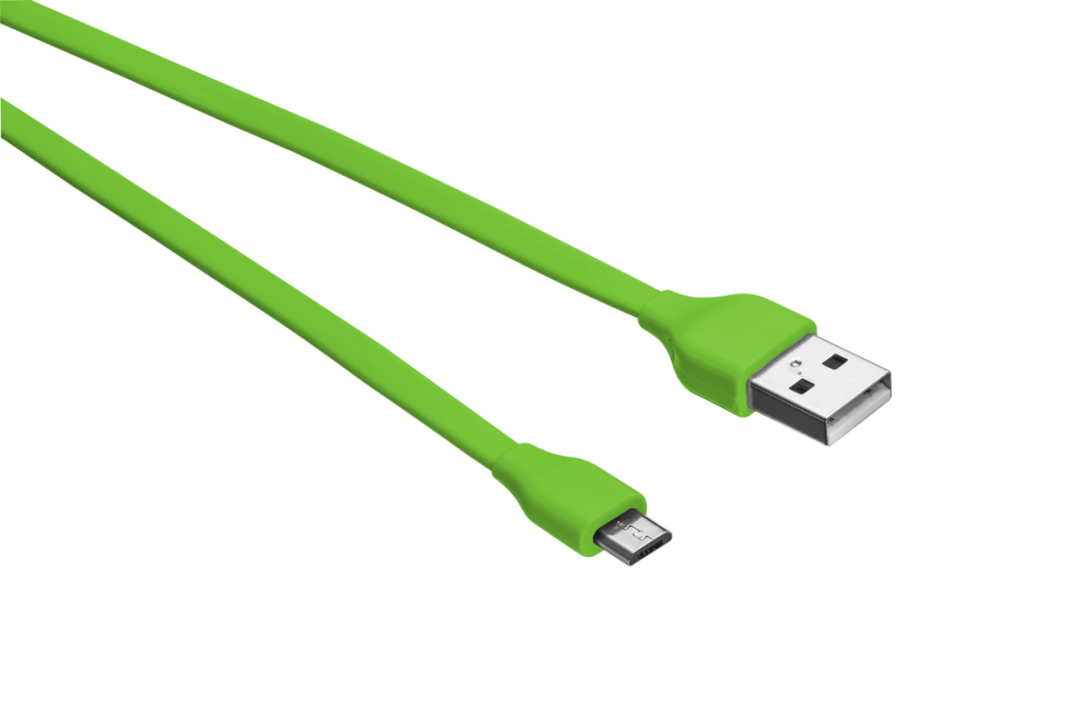 Trust.com - Flat Micro-USB Cable 1m - lime green