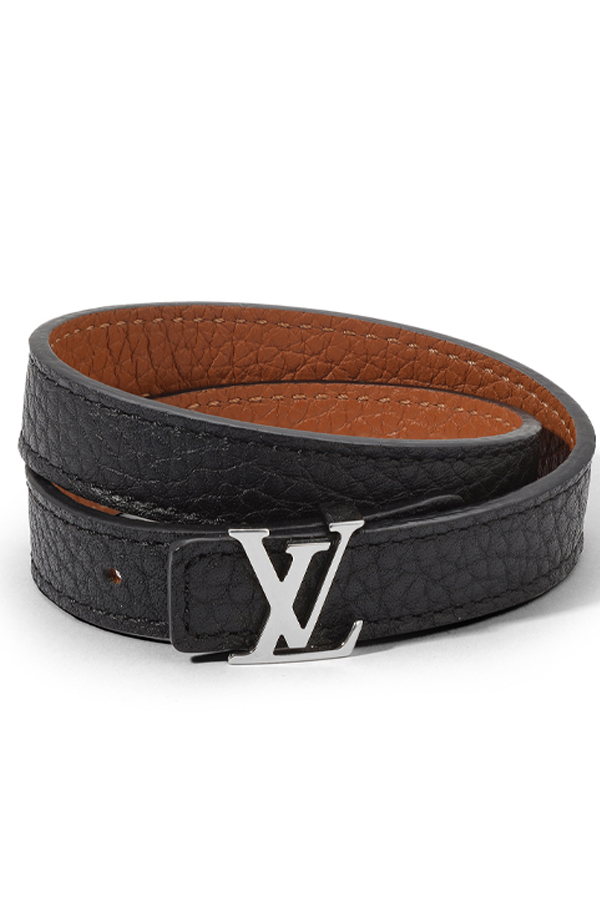 Louis Vuitton LV Logo Leather Double Wrap Bracelet | Rent Louis