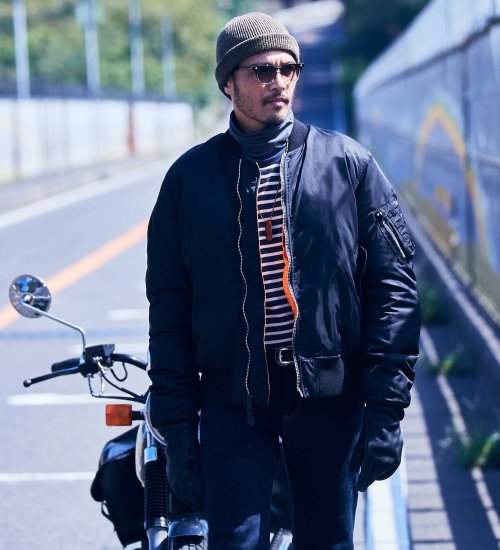 ALPHA INDUSTRIES JAPANがライダー向けに専用開発 プロテクター付きの