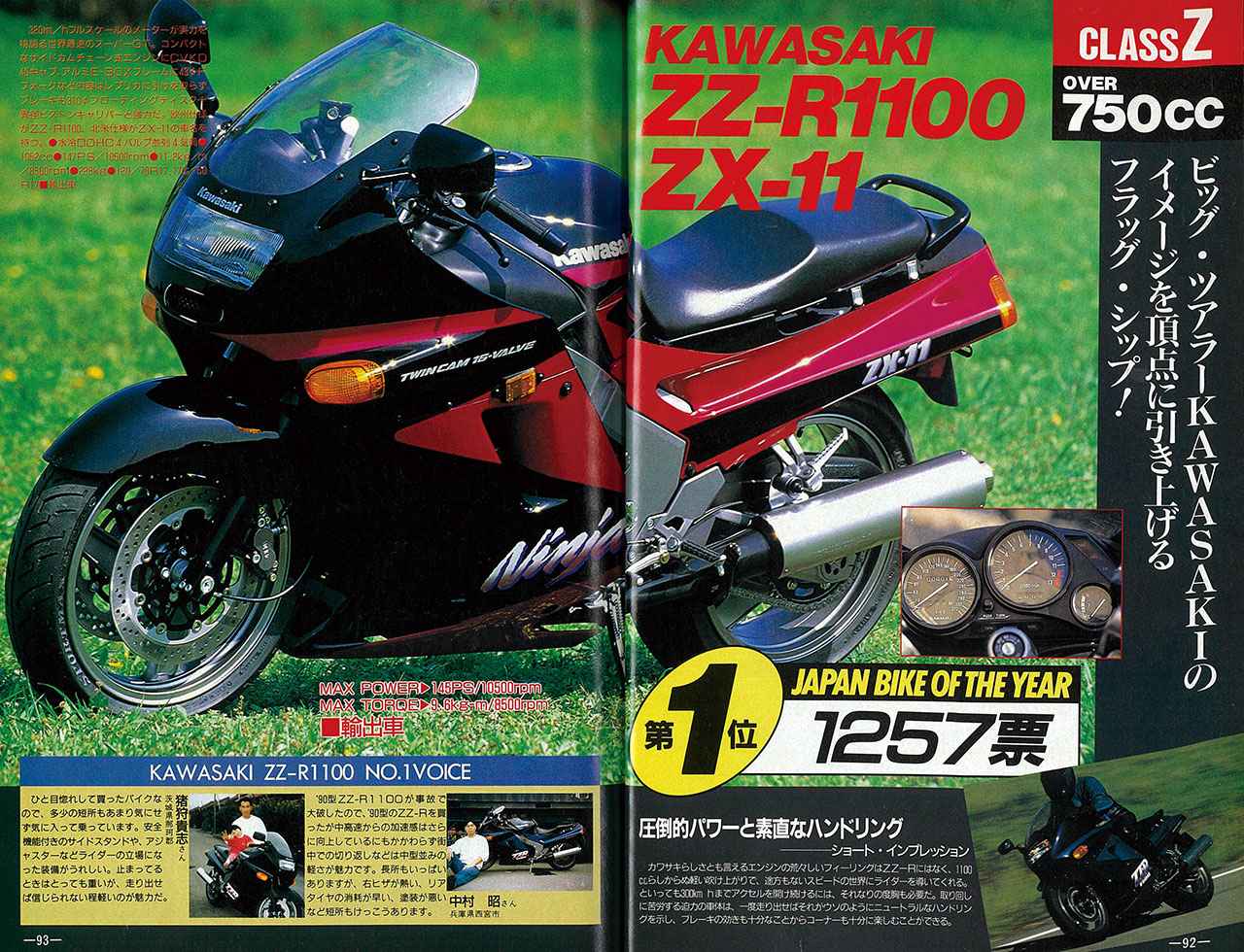 カワサキ「ZZ-R1100」1990年｜怪力・快速・快適の三拍子が揃ったオール
