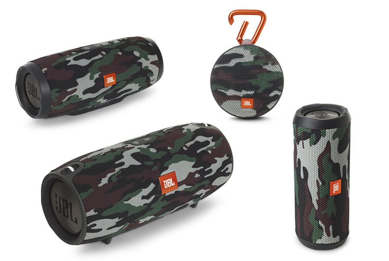 JBLの防水性能を備えたBluetoothスピーカー4モデルに個性的な迷彩柄の