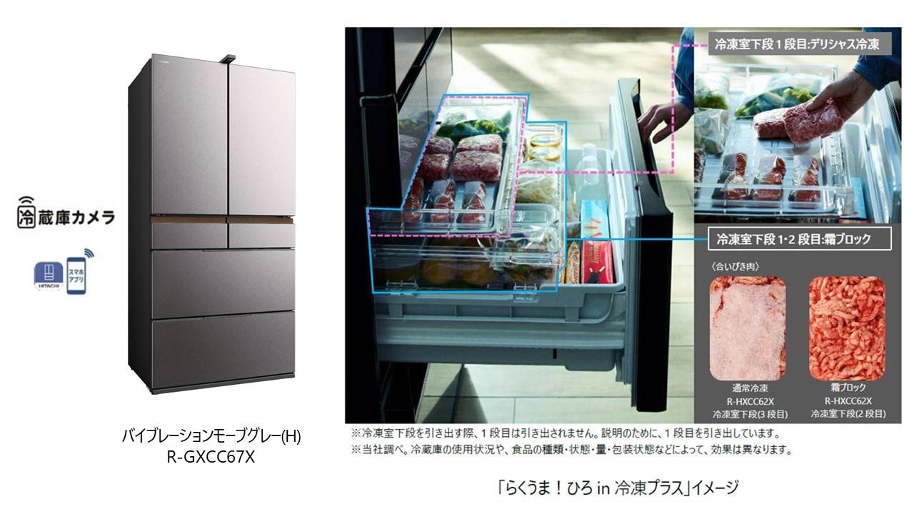 らくうま！ひろin冷凍プラス｣採用の冷蔵庫｢まんなか冷凍 GXCCタイプ｣を