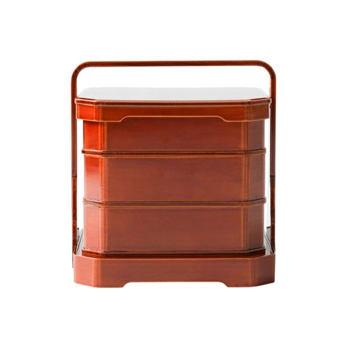 飛騨春慶 福壽漆器店 台付隅切三段重 伝統工芸品 木製 お重箱 | MUKU工房