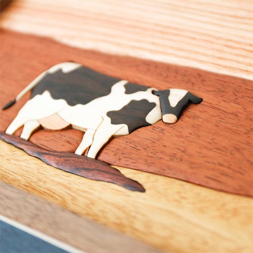 旭川クラフト Pecker 工房ペッカー YO 寄せ木絵 牧場 国産クラフト