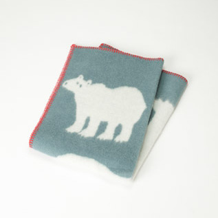 ミニブランケット 白クマ ブルー／KLIPPAN（クリッパン）｜愛着を持っ