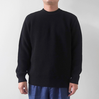 エクストラファインウール リブニット SAX／YONETOMI NEW BASIC（ヨネ