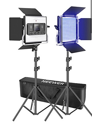 Rent a Neewer 660 RGB LED 2-Light Kit with Stands , Batteries