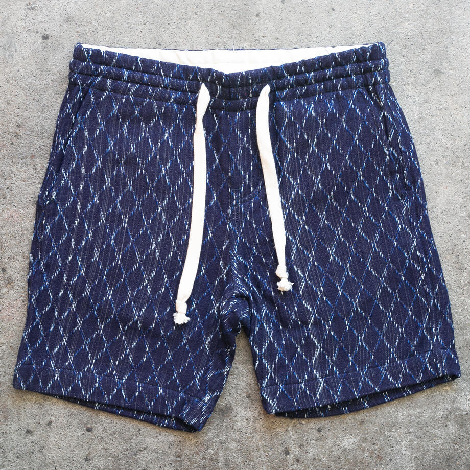 84 Kasuri Sashiko Diamond Shorts | Drawstring Chino Shorts