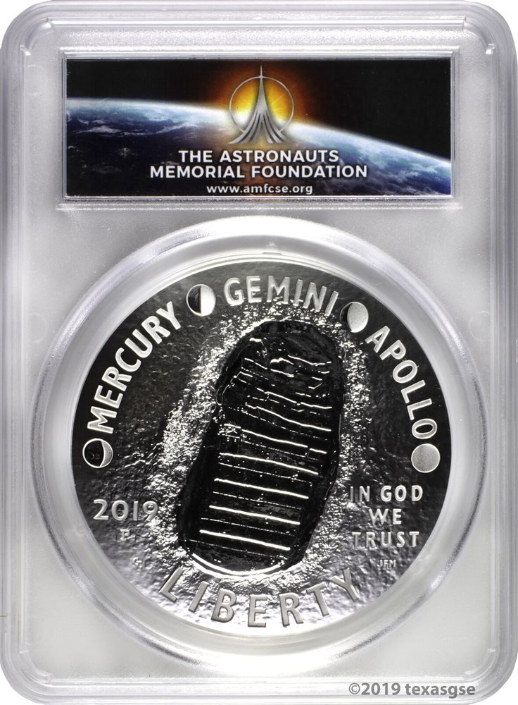 2019-P $1 Apollo 11 50th Anniversary 5oz 999 Silver PCGS PR70DCAM