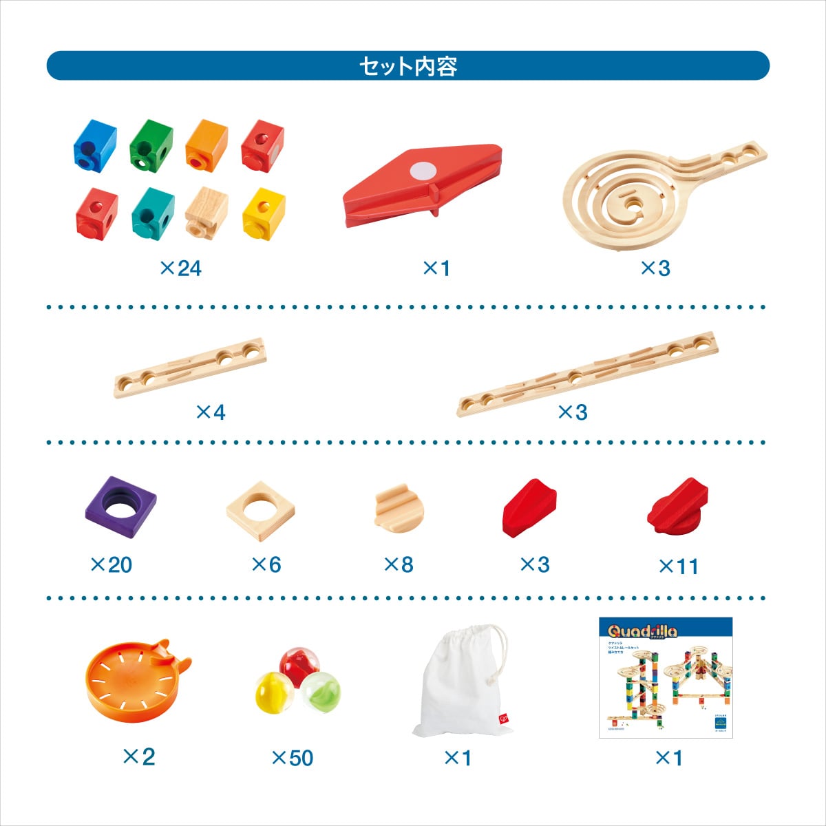 クアドリラ・ツイスト＆レールセット: バリエーション表示