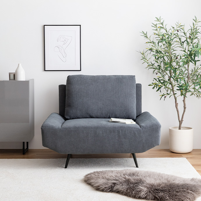 g146026]【幅109cm】Cattleya 1人掛けワイドソファ 1人掛けソファー