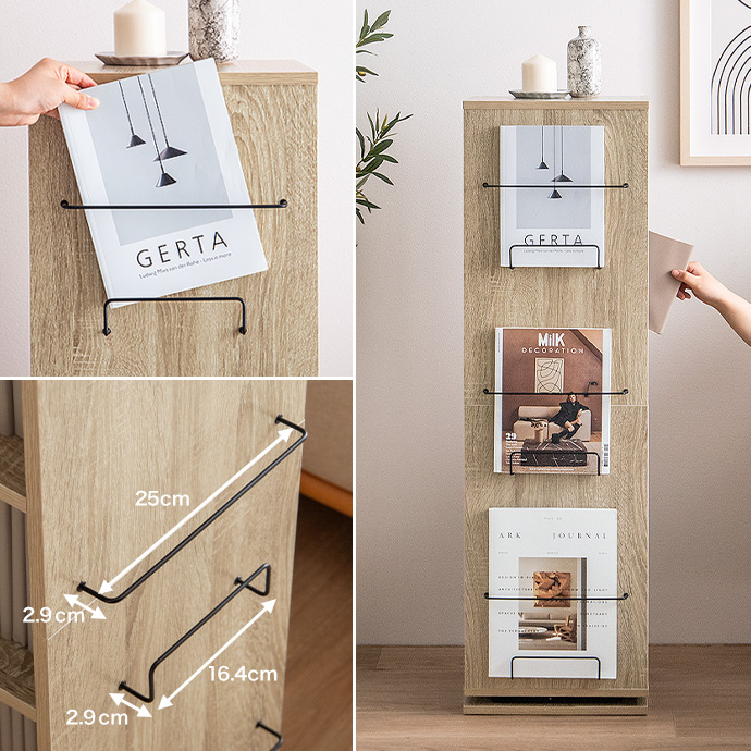 g159059]【幅36cm】Libro 回転ブックシェルフ(5段タイプ) 本棚 | 家具