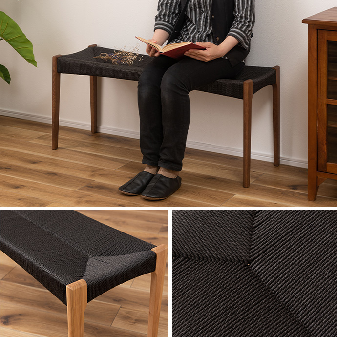 g1001300]【幅105cm】Alesund ペーパーコードベンチ チェア | 家具