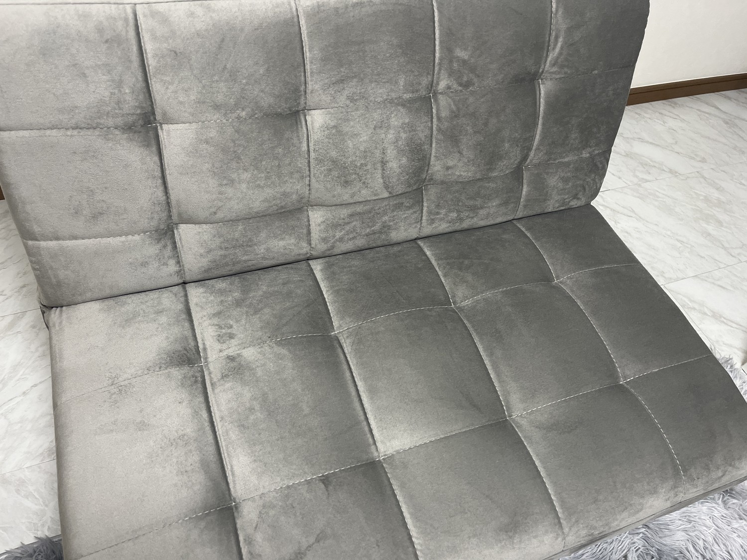 g118035]【単品】Lillian 1人掛けベロアソファ ローソファー・フロア