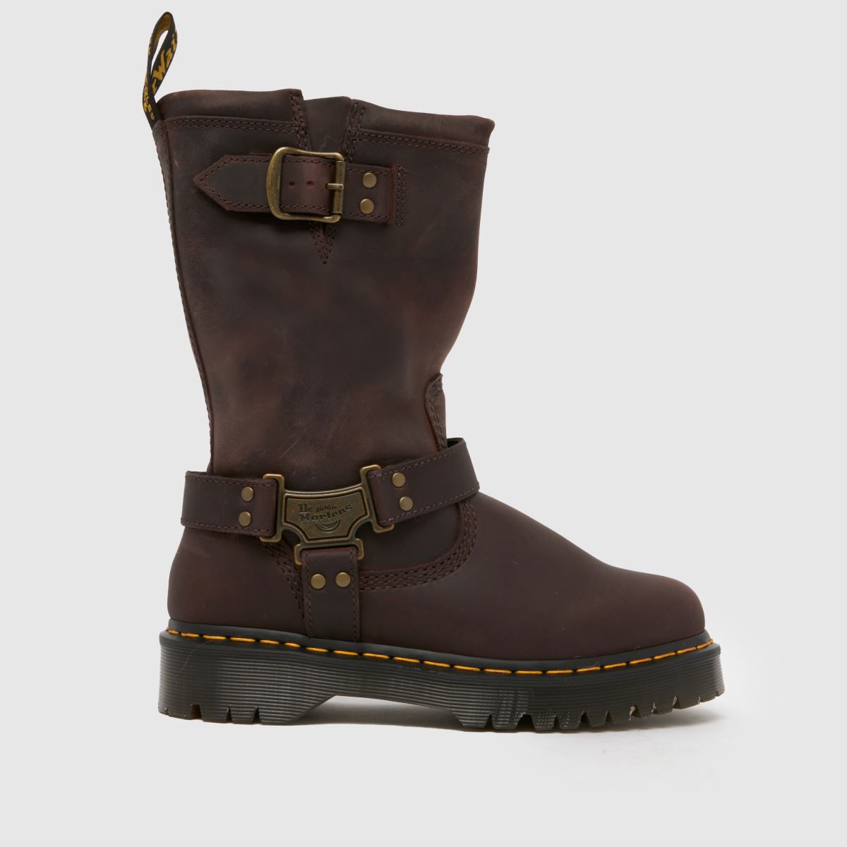 Womens Dark Brown Dr Martens Anistone Hi Boots | schuh