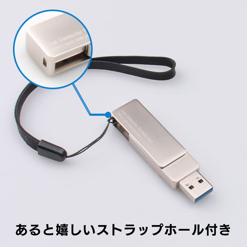 SSD 外付け 1TB USB Type-A / USB Type-C 両挿し スティック型