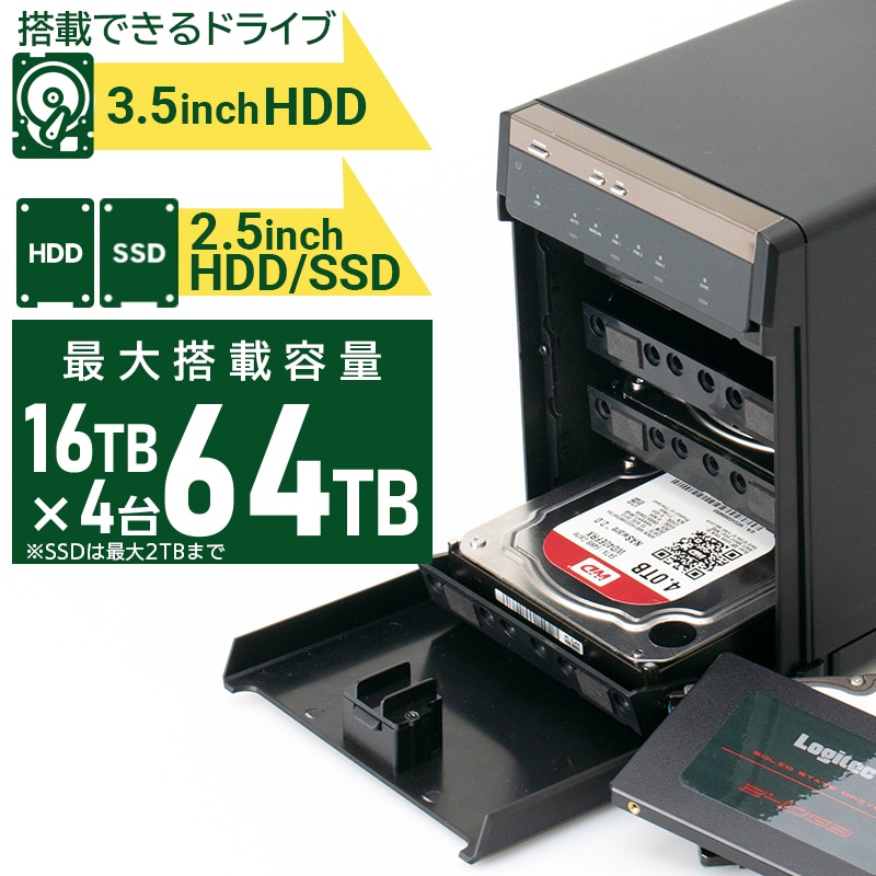 Type-C対応 HDDケース 3.5インチ 2.5インチ SSD 4BAY 外付 RAID機能