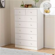 ハイチェスト アリス 80－6 WH／取：クリスタル(幅80ハイチェスト