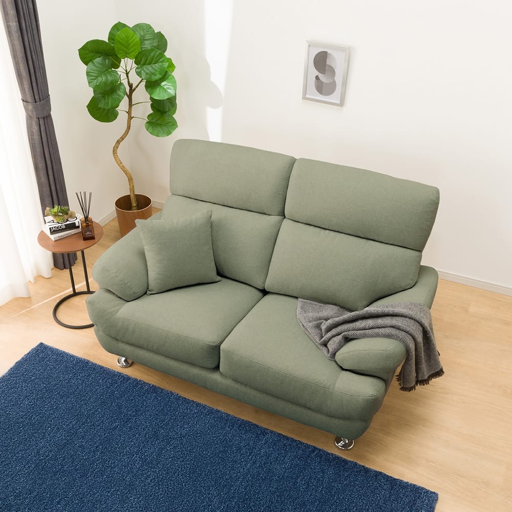 2人掛け布張りソファ（クッション1個付）(ポケット BS13 NシールドAQ