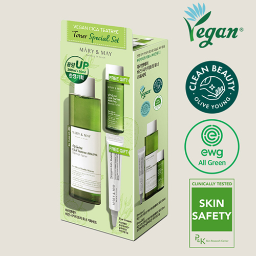 Mary&May Vegan CICA Teatree Toner Special Set | Korean Moisturizer