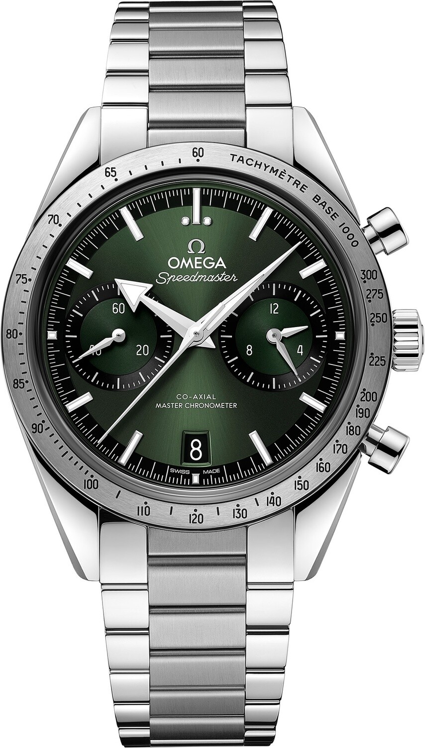 Omega Speedmaster 57 Coaxial Chronometer Chronograph Green Dial