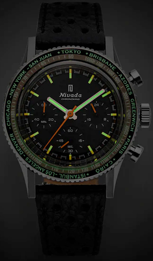 Nivada Grenchen 87042Q04 Chronoking Mecaquartz - Inter.Bezel on
