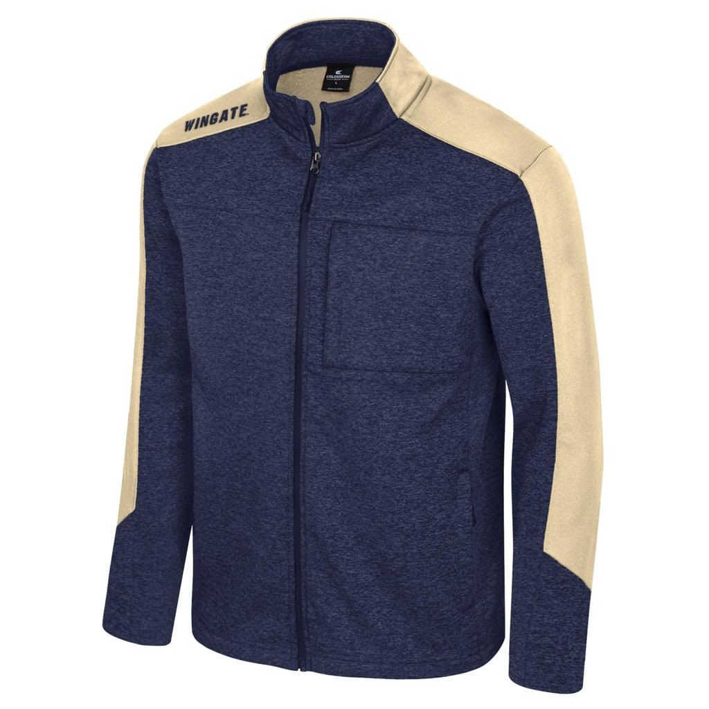 Navy Grey Wingate Dog Head Dad FZ Full Zip Jacket