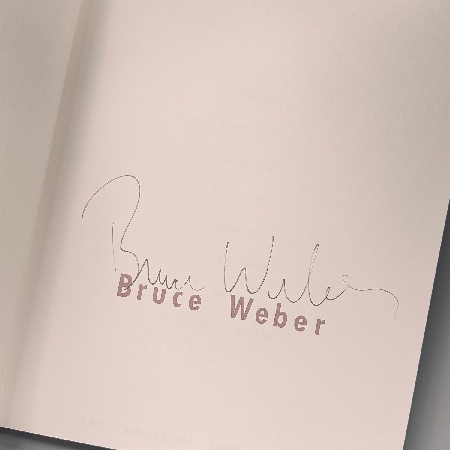 SIGNED] BRUCE WEBER 1983