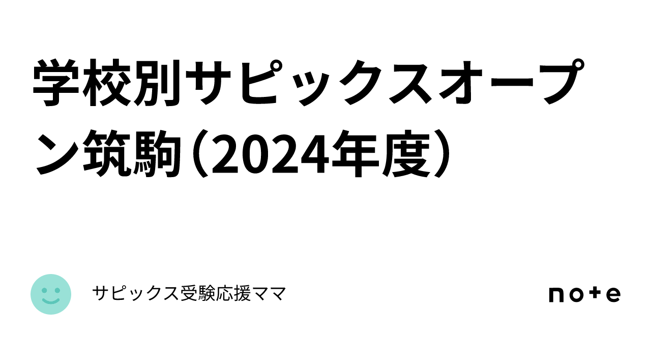 筑駒① 2024年度学校別サピックスオープン 筑駒① 2024年度学校別