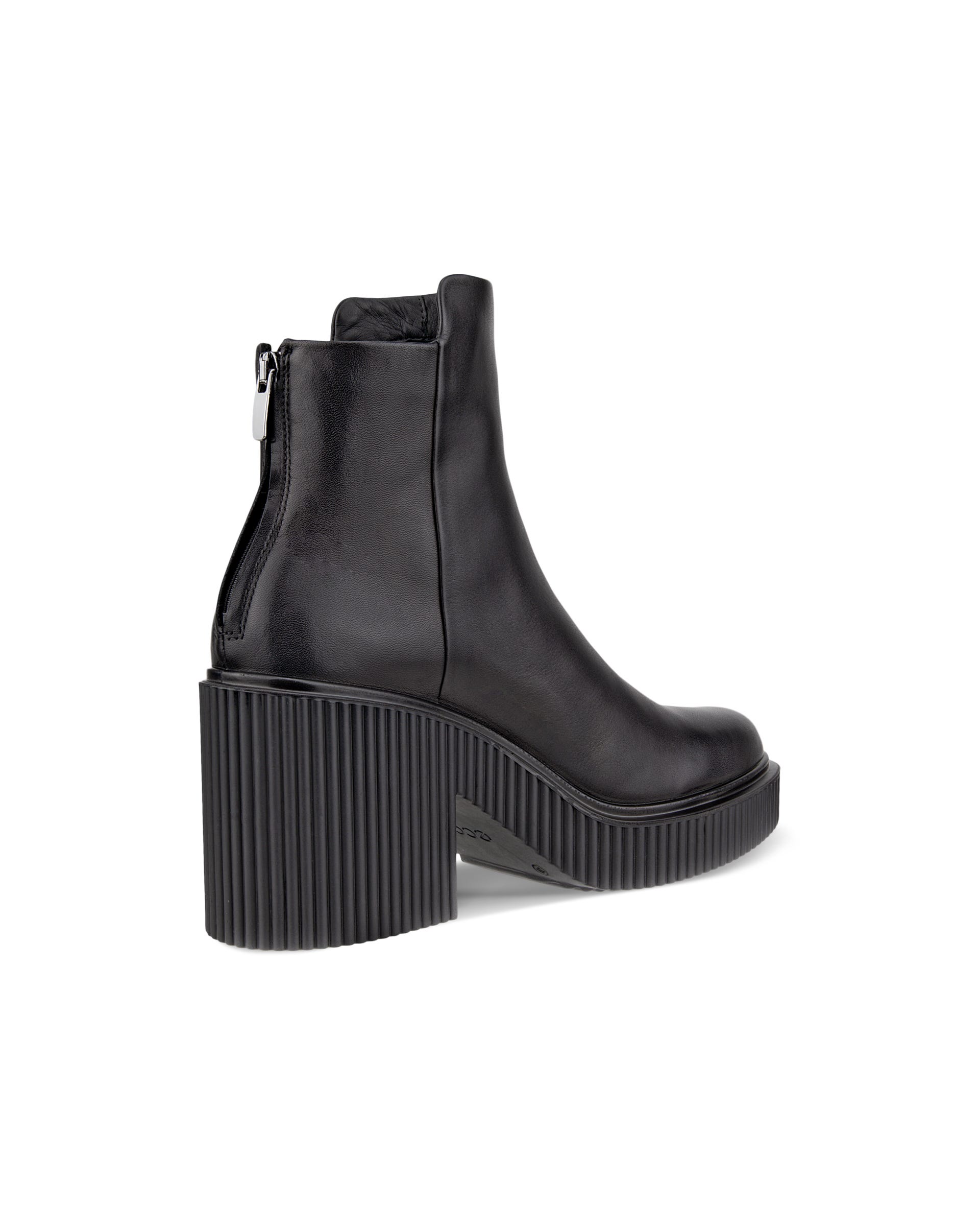 ECCO Fluted Heel ウィメンズ レザーアンクルブーツ | ブラック