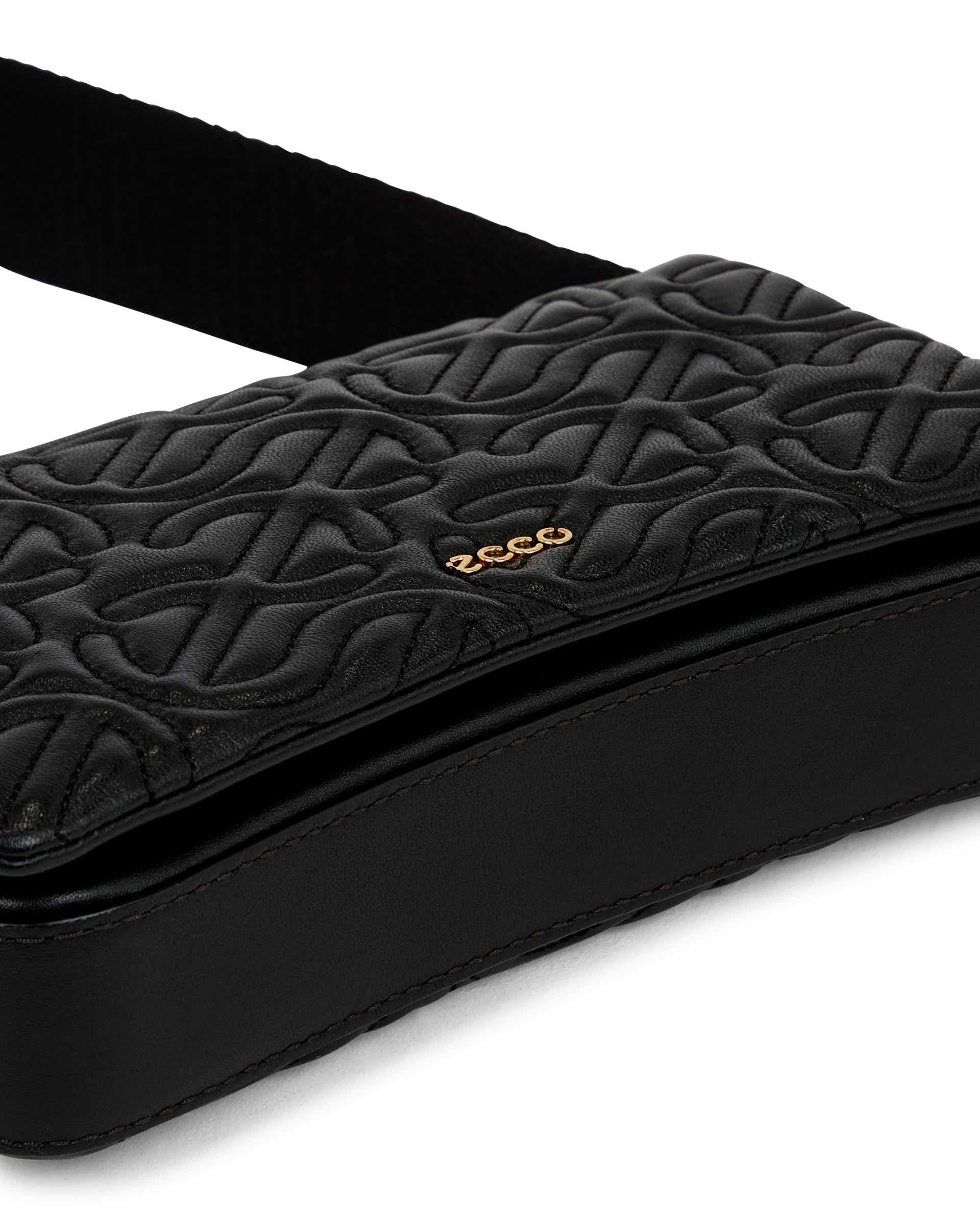 ECCO PINCH BAG S QUILTED WAVE レザークロスボディバッグ | ブラック