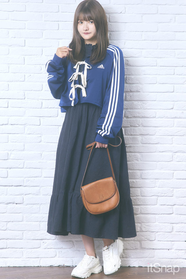 リメイクadidasジャージ&Her lip toの ロングワンピで最高のスポーツ