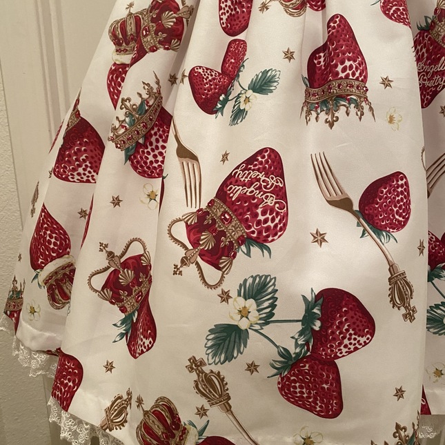 now 131* Angelic Pretty - Royal Crown Berry JSK - white