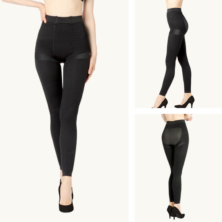 特別価格】リブ着圧レギンス 5着SET | 33%OFF+送料無料