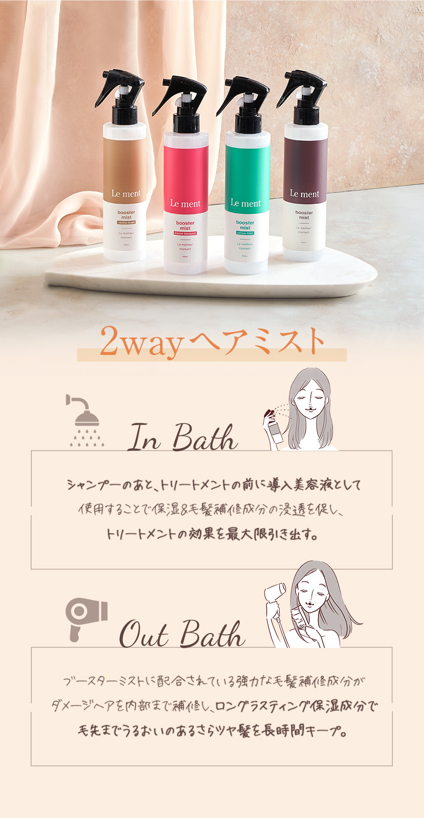 ルメント ブースターミスト＆炭酸シャンプー＆リペアマスクセット